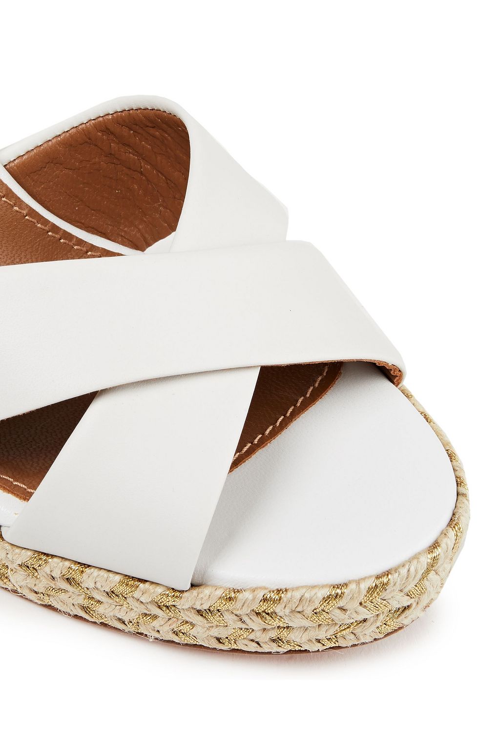 AQUAZZURA Paraty 105 tasseled leather wedge sandals