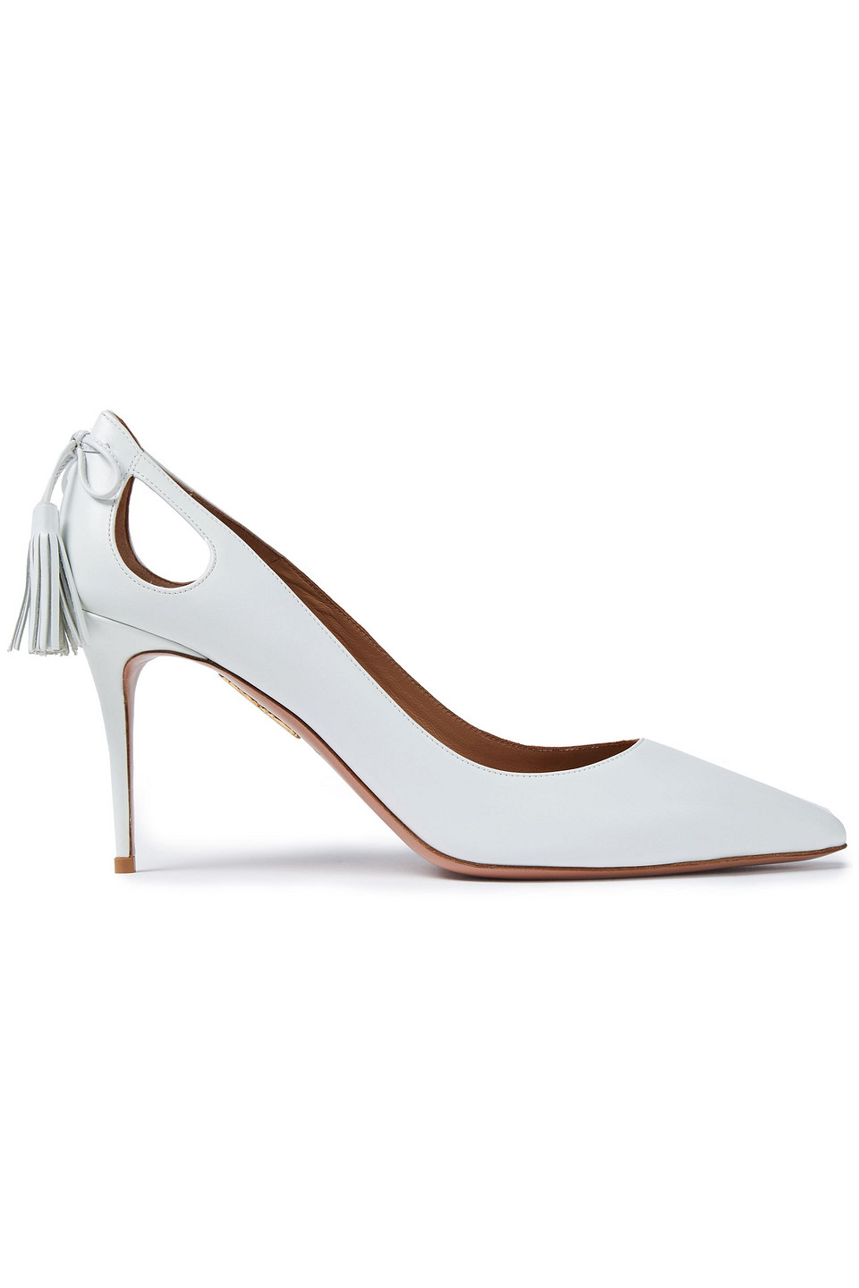 Aquazzura Woman Marilyn 85 Cutout Leather Pumps White Size 38