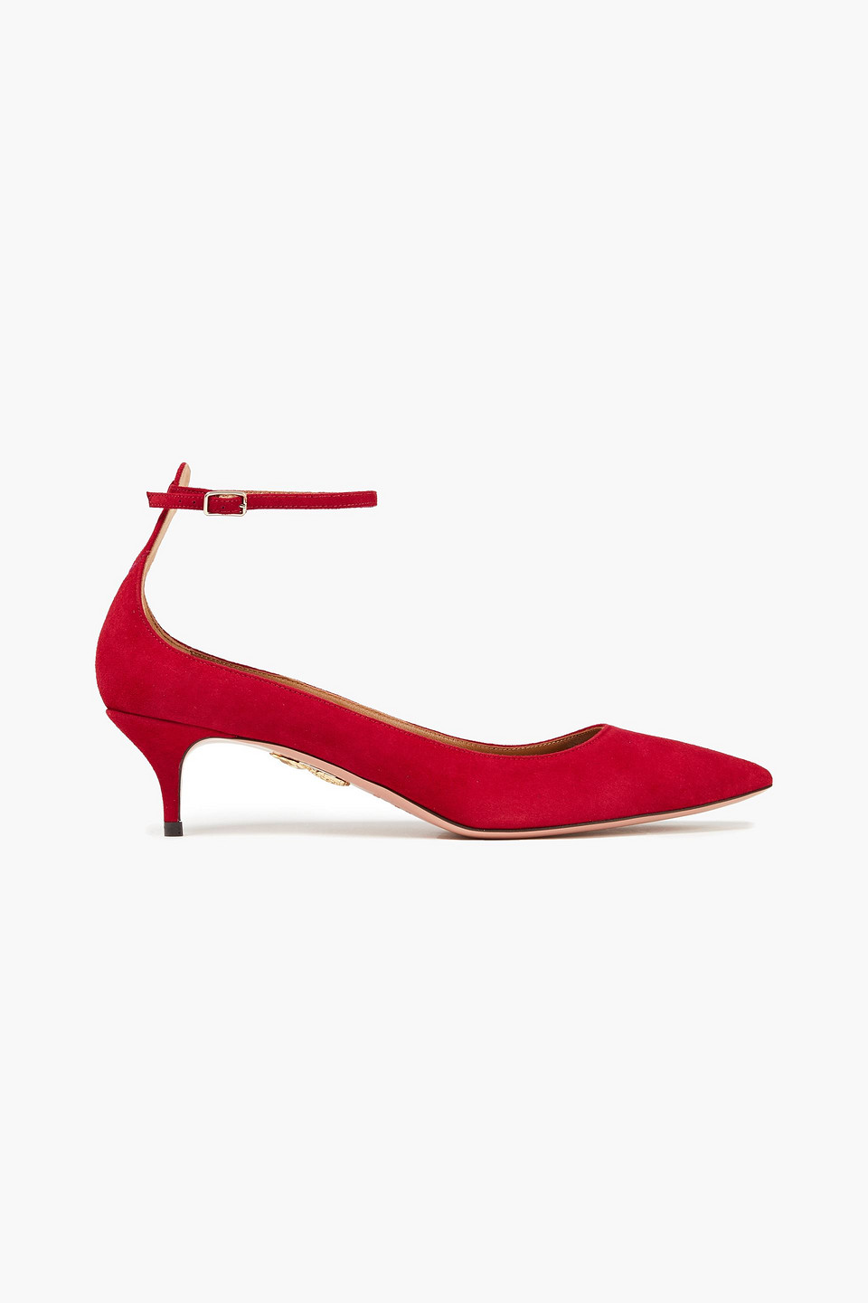 Aquazzura Woman Kisha 45 Suede Pumps Crimson Size 34