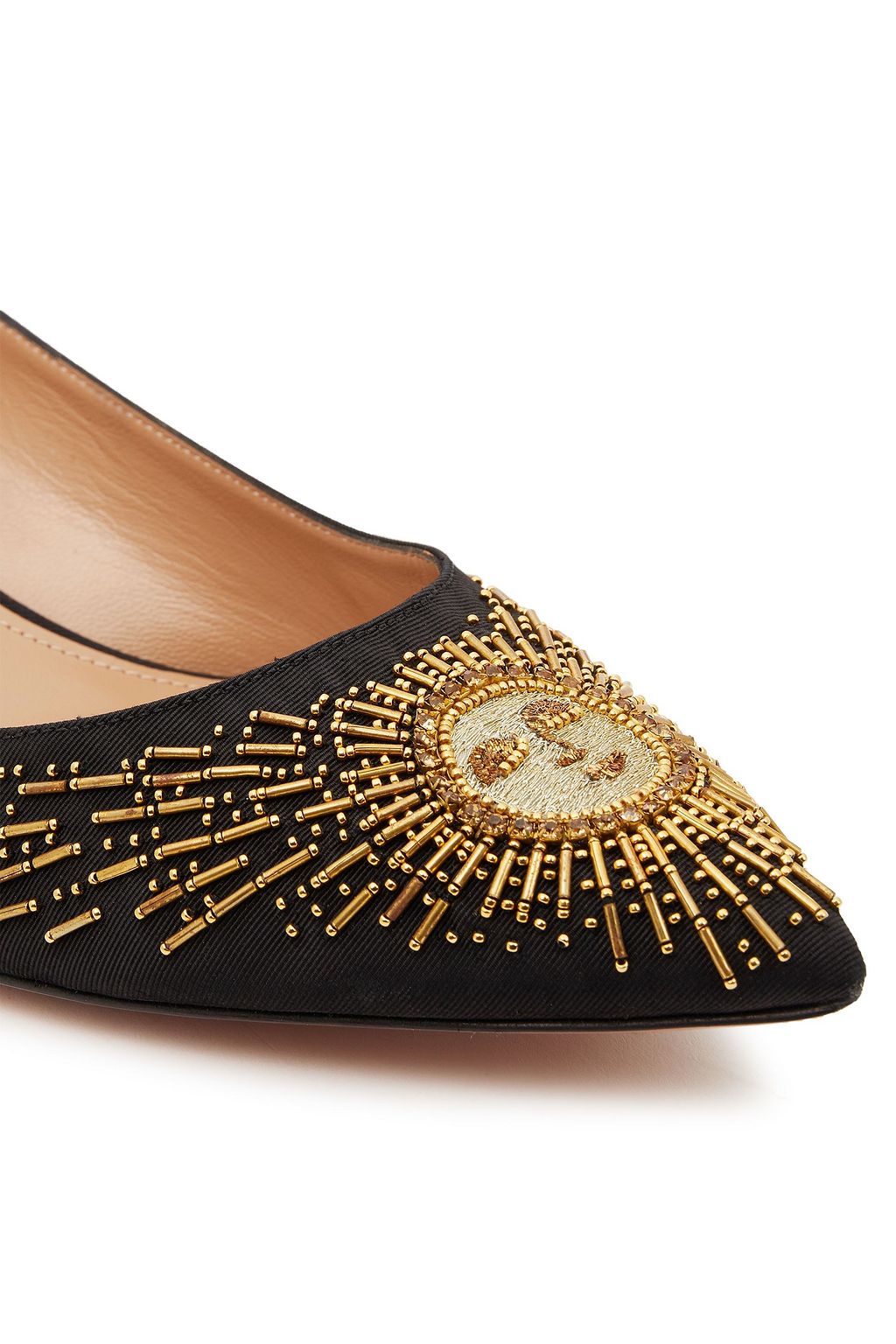 AQUAZZURA Sunlight 45 Pumps aus Moiré mit Verzierung