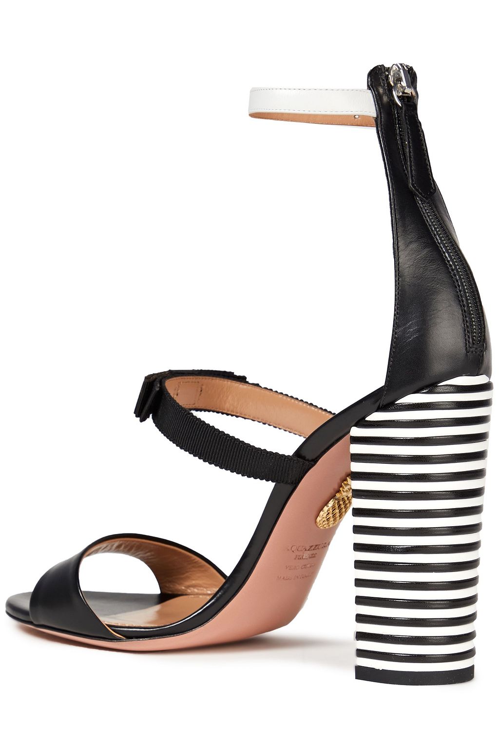 AQUAZZURA Very Downtown 105 Sandalen aus Leder und Ripsband mit Schleife