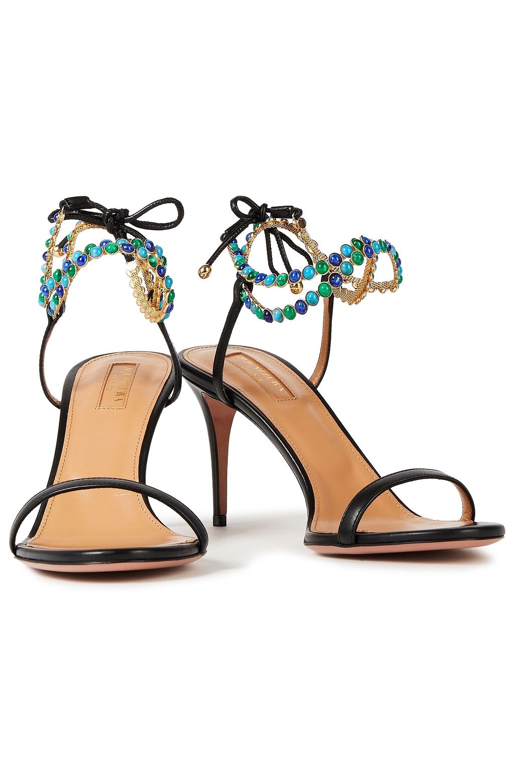 AQUAZZURA Livia 75 embellished leather sandals