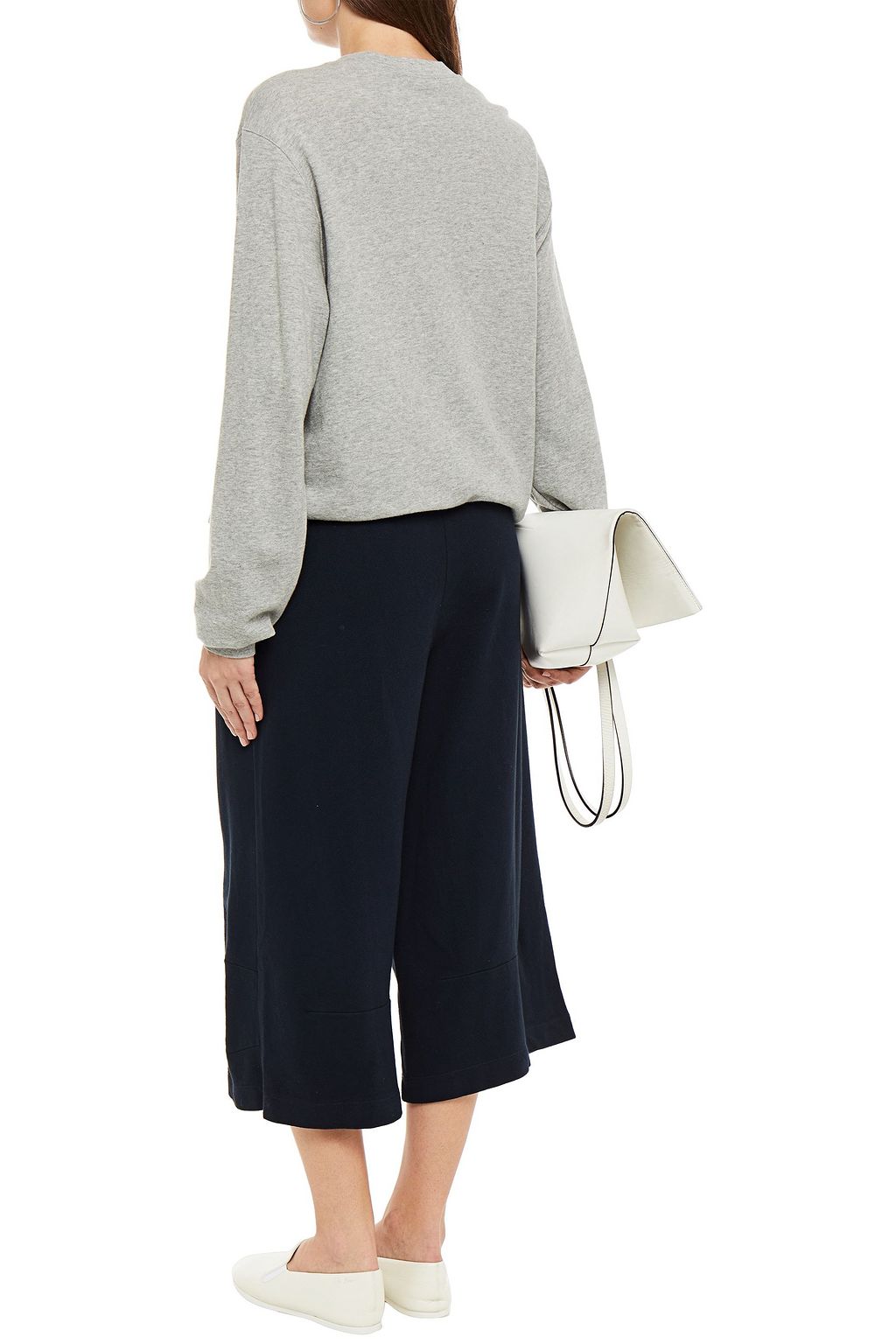 CLU Cropped French cotton-terry wide-leg pants