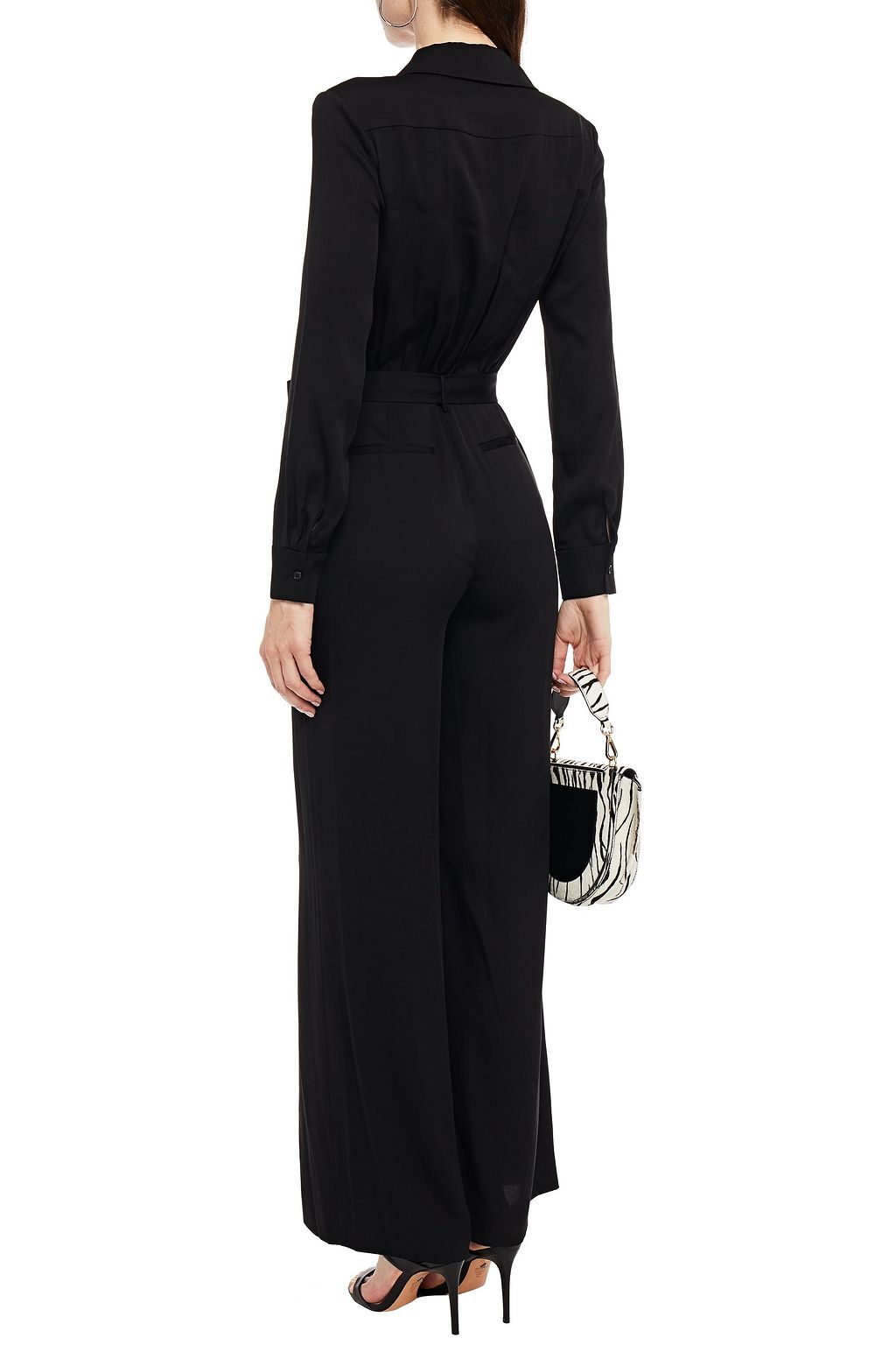 DIANE VON FURSTENBERG Belted stretch-silk jumpsuit