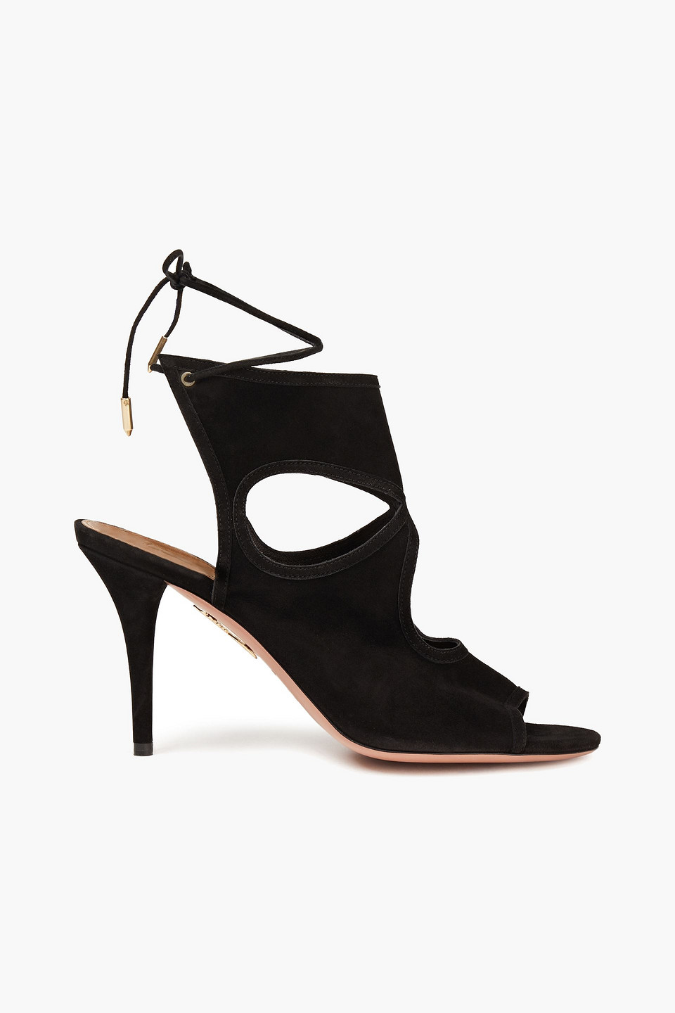 Aquazzura Woman Sexy Thing 85 Cutout Suede Sandals Black Size 39.5