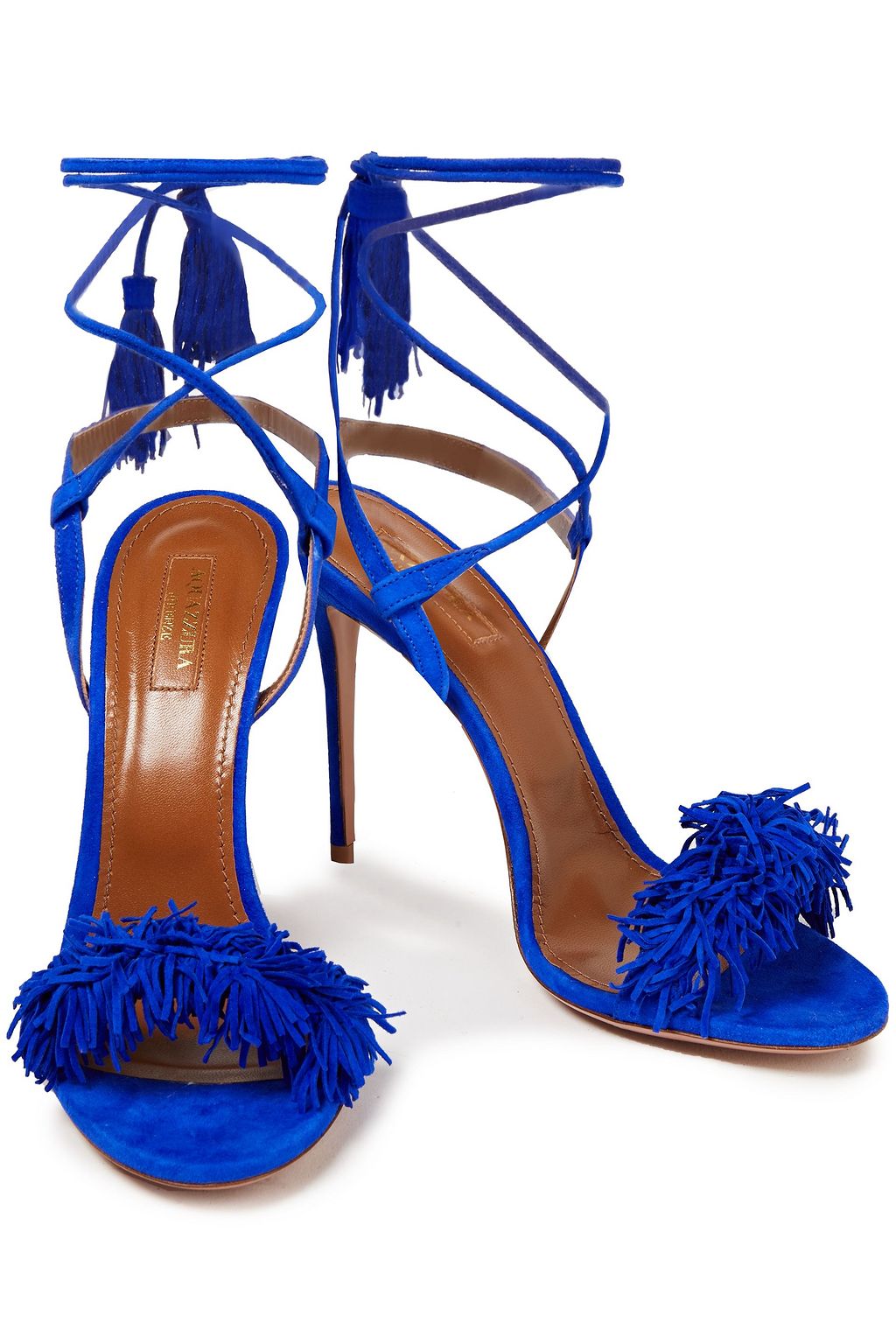 AQUAZZURA Wild Thing 105 fringed suede sandals