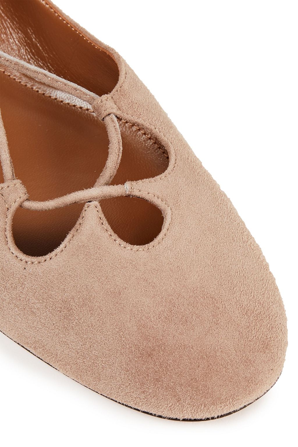 AQUAZZURA Dancer lace-up suede ballet flats