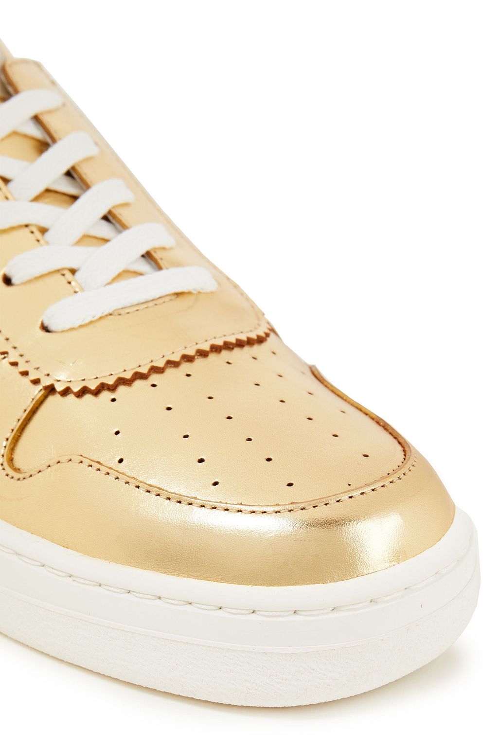 CLAUDIE PIERLOT Perforated metallic leather sneakers