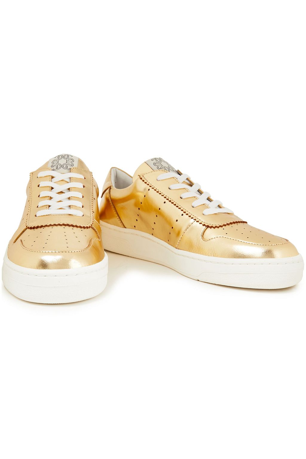 CLAUDIE PIERLOT Perforated metallic leather sneakers