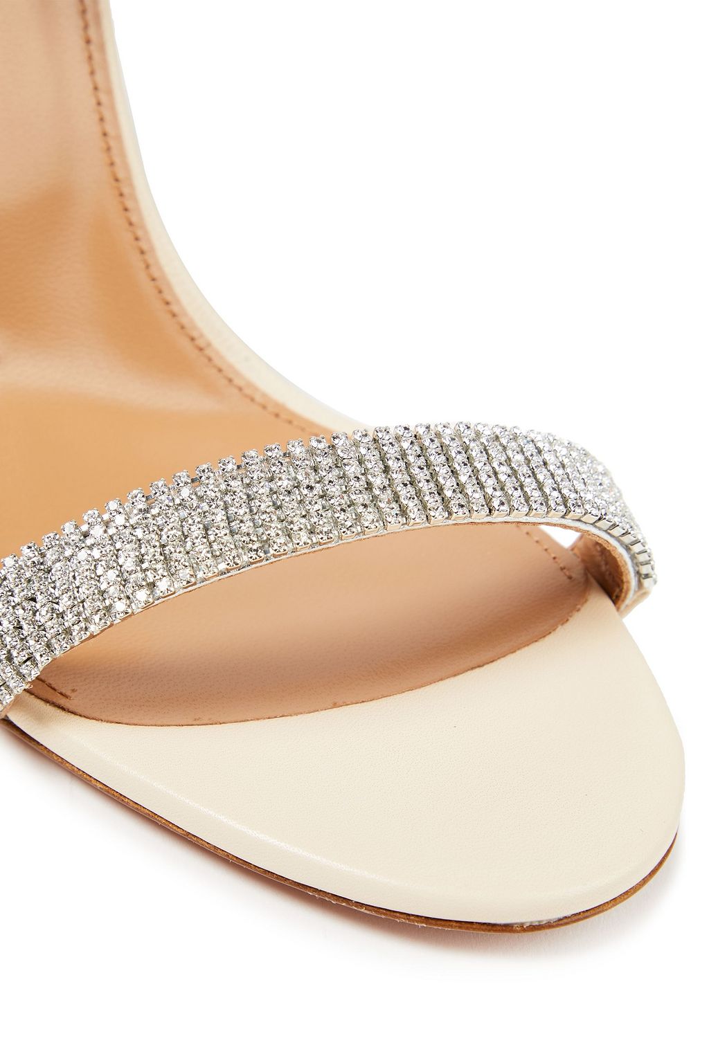 AQUAZZURA Chain Reaction 105 crystal-embellished leather sandals