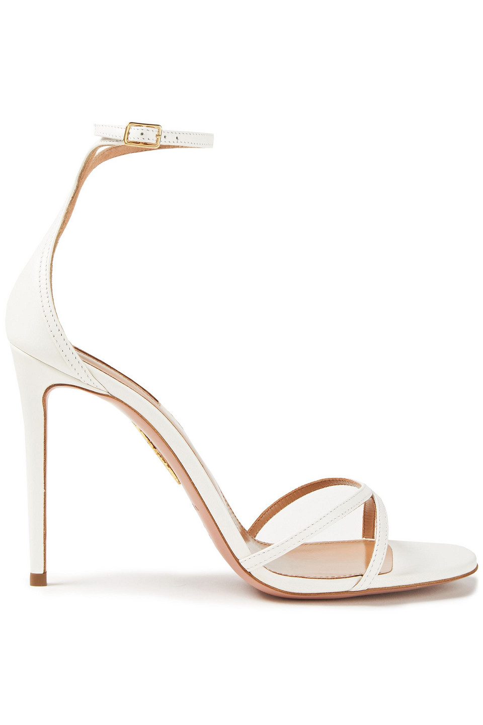 Aquazzura Woman Purist 105 Leather Sandals White Size 35.5