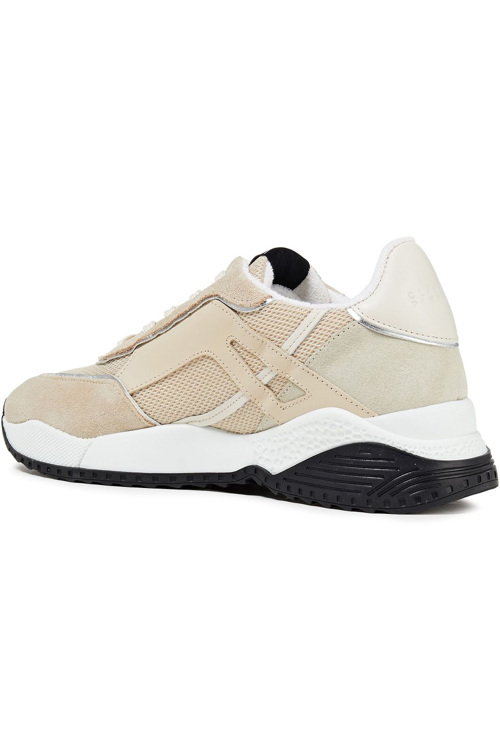 CLAUDIE PIERLOT Affinity paneled mesh, faux leather and suede sneakers