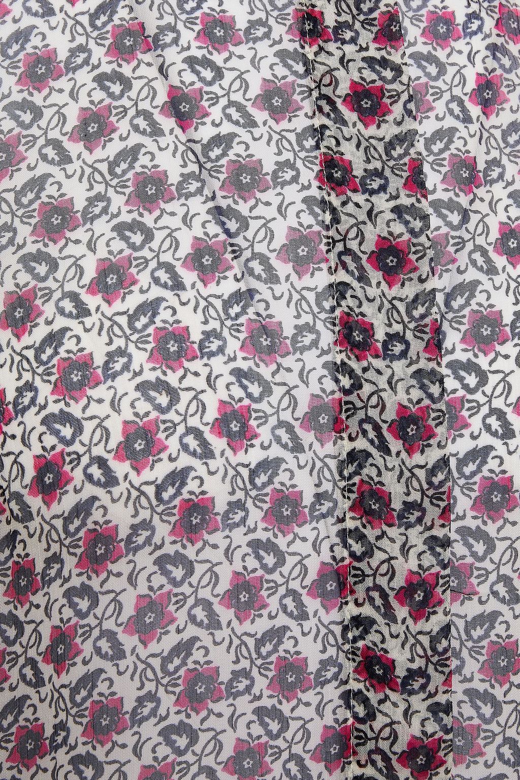 CLAUDIE PIERLOT Ruffle-trimmed floral-print georgette blouse