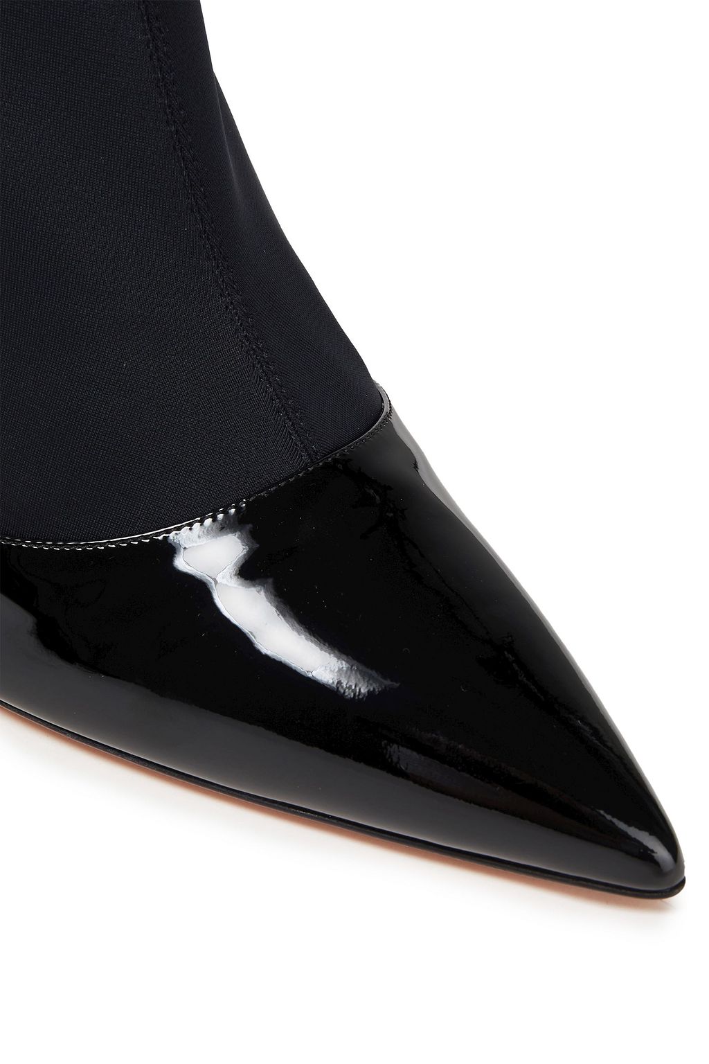 AQUAZZURA Zen neoprene and patent-leather sock boots