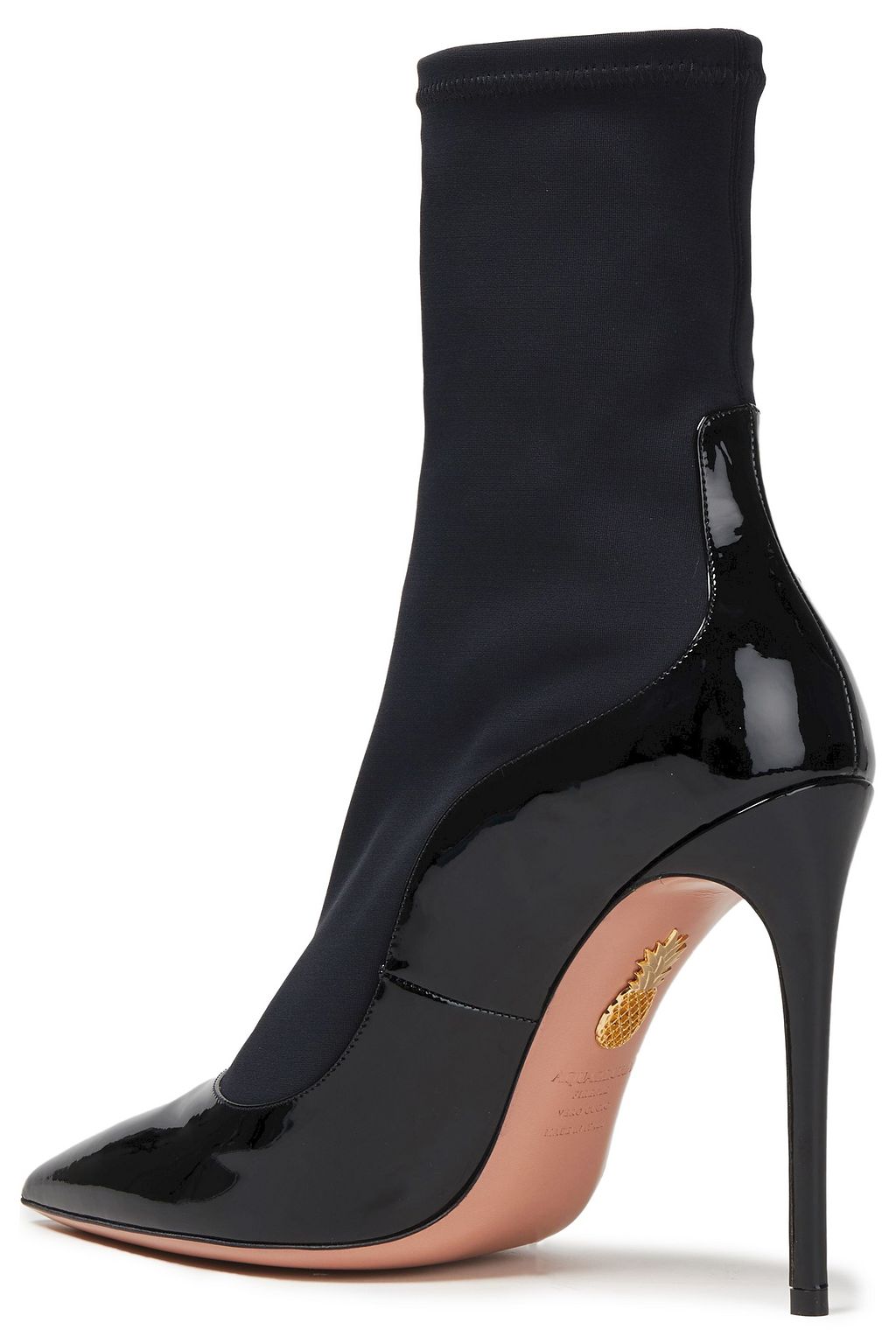 AQUAZZURA Zen neoprene and patent-leather sock boots