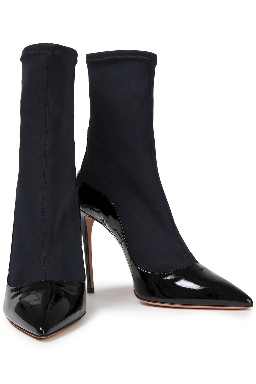 AQUAZZURA Zen neoprene and patent-leather sock boots