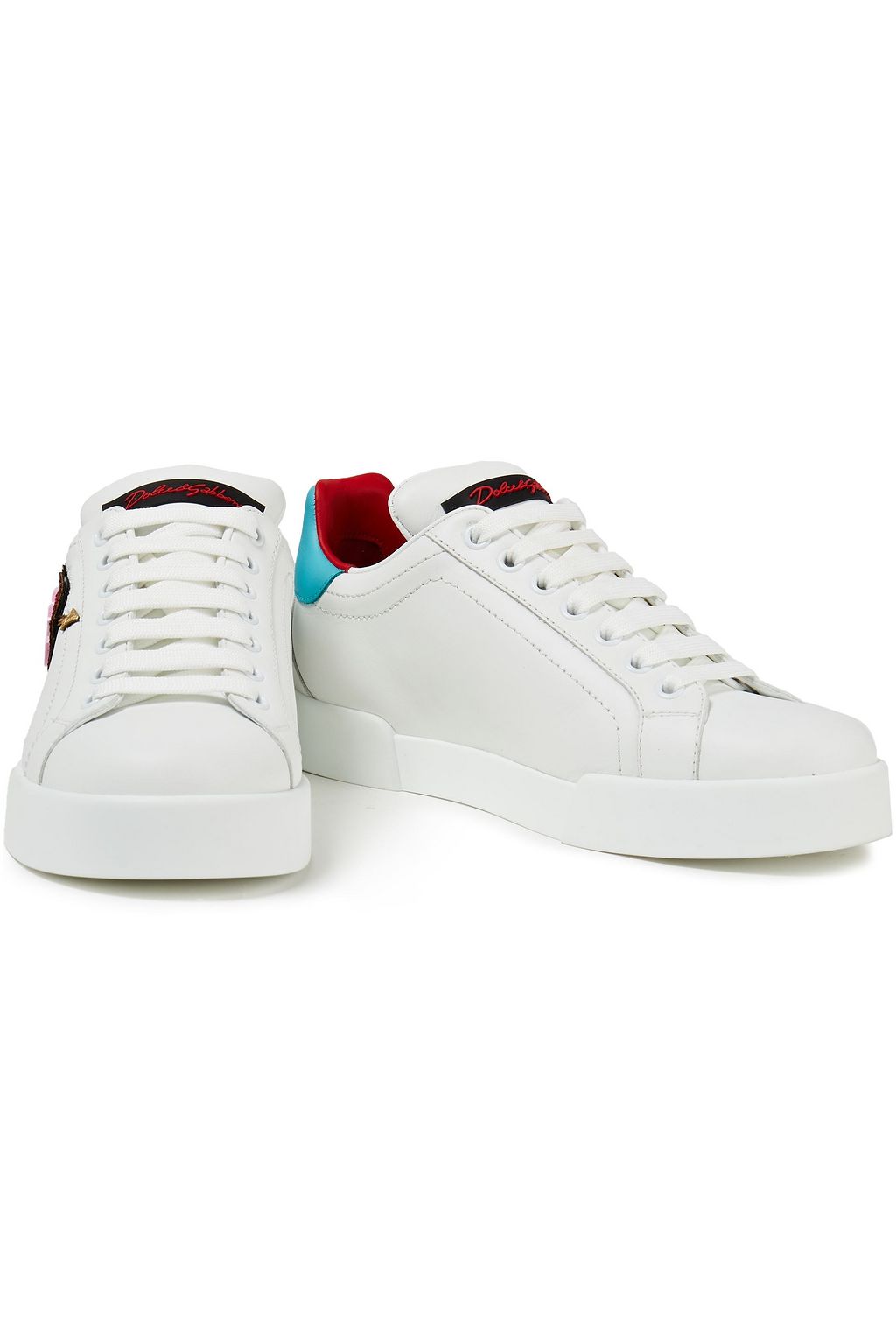 DOLCE&GABBANA Portofino embellished leather sneakers