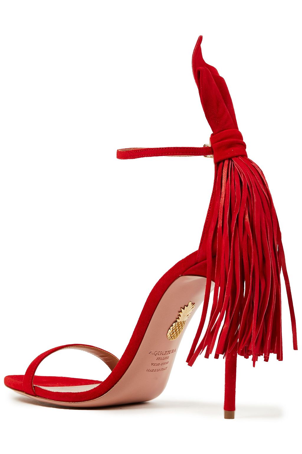 AQUAZZURA Whip It 105 fringed suede sandals
