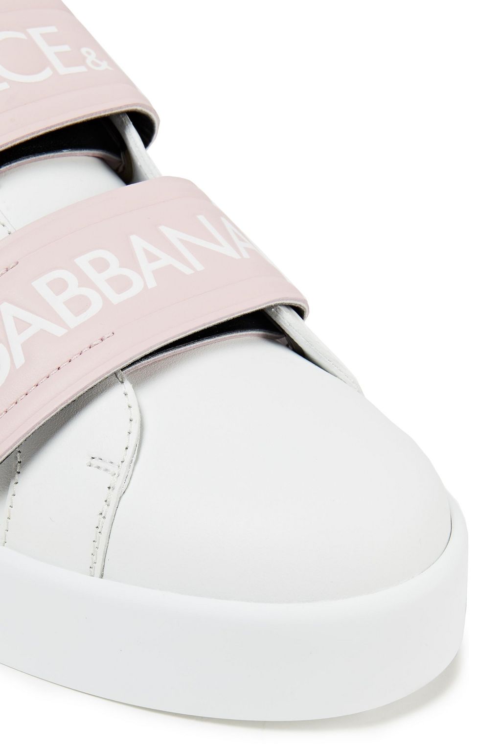 DOLCE&GABBANA Logo-print two-tone leather sneakers