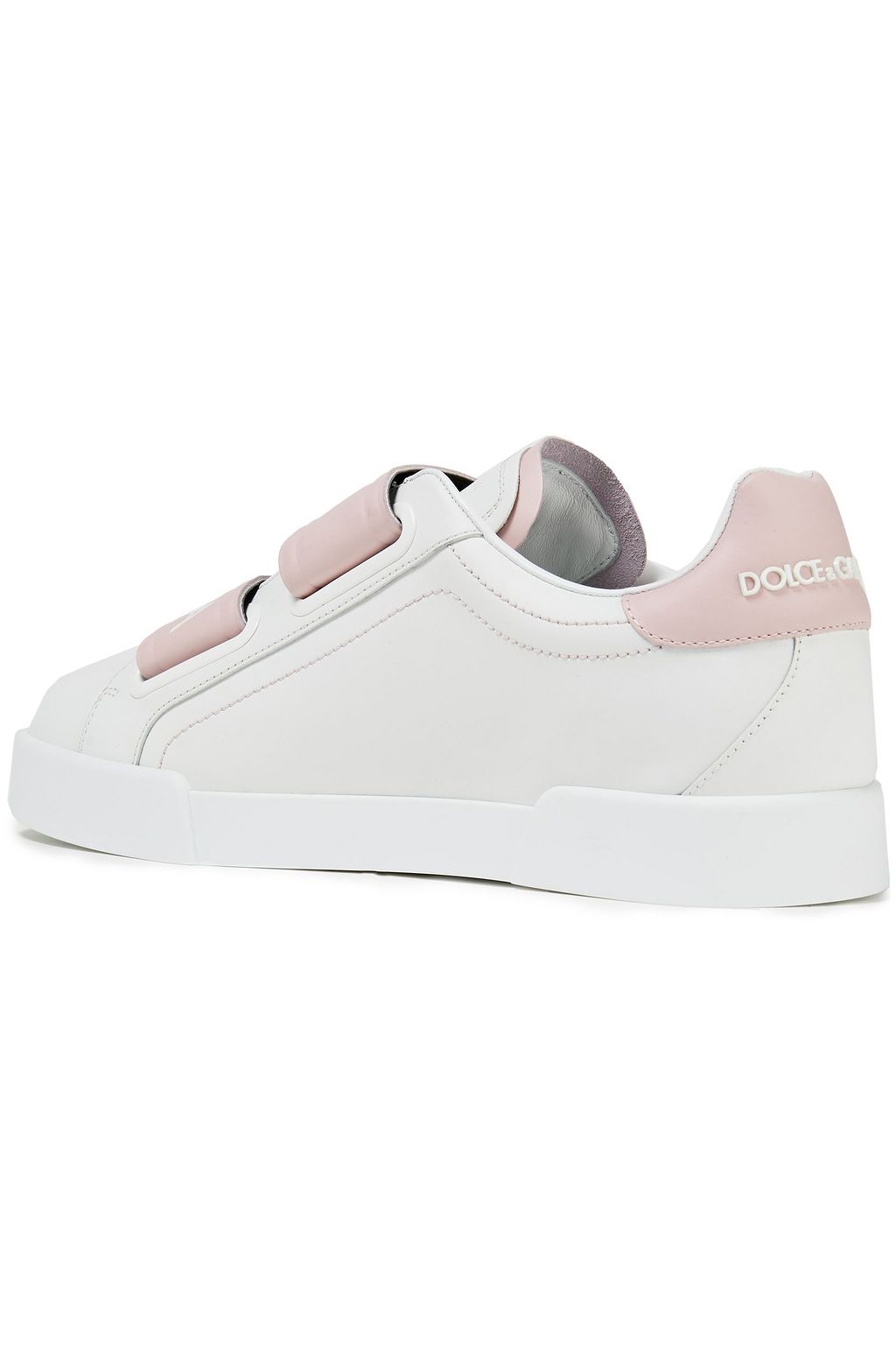 DOLCE&GABBANA Logo-print two-tone leather sneakers