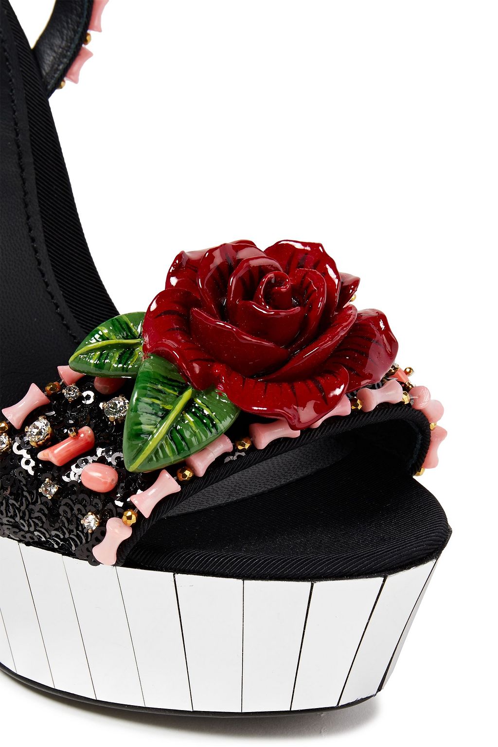 DOLCE&GABBANA Embellished twill platform sandals