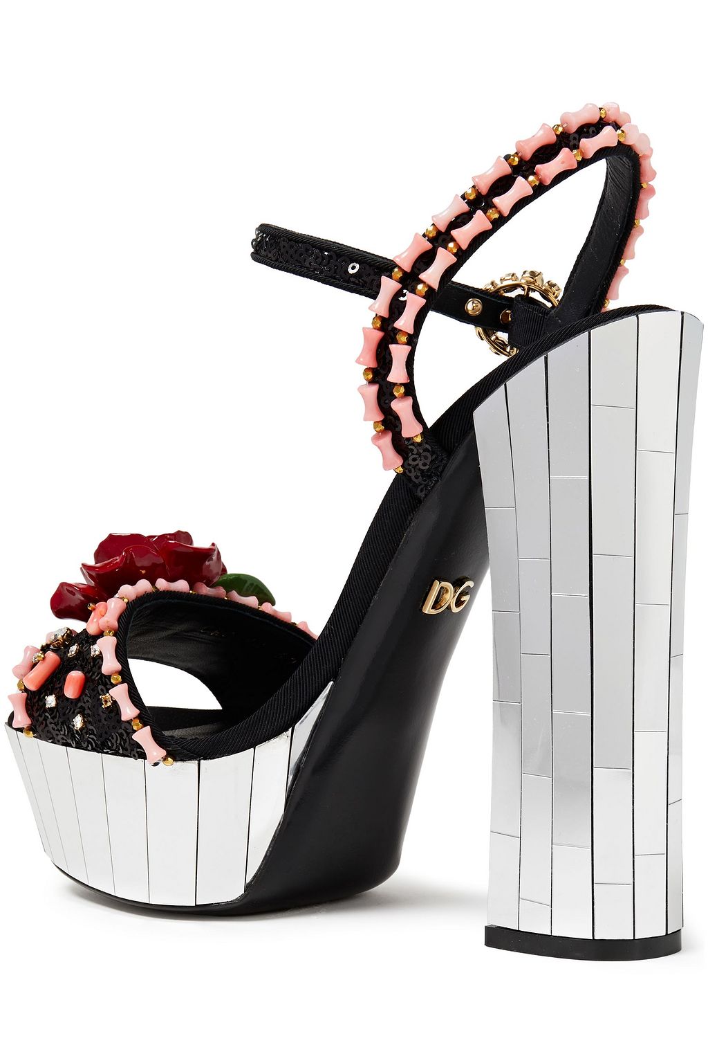 DOLCE&GABBANA Embellished twill platform sandals