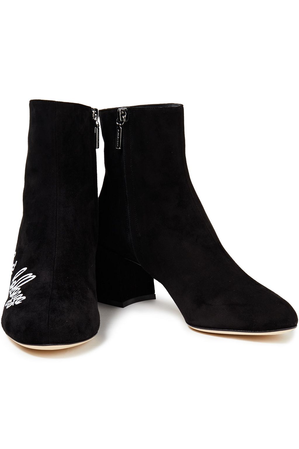 DOLCE&GABBANA Embroidered suede ankle boots