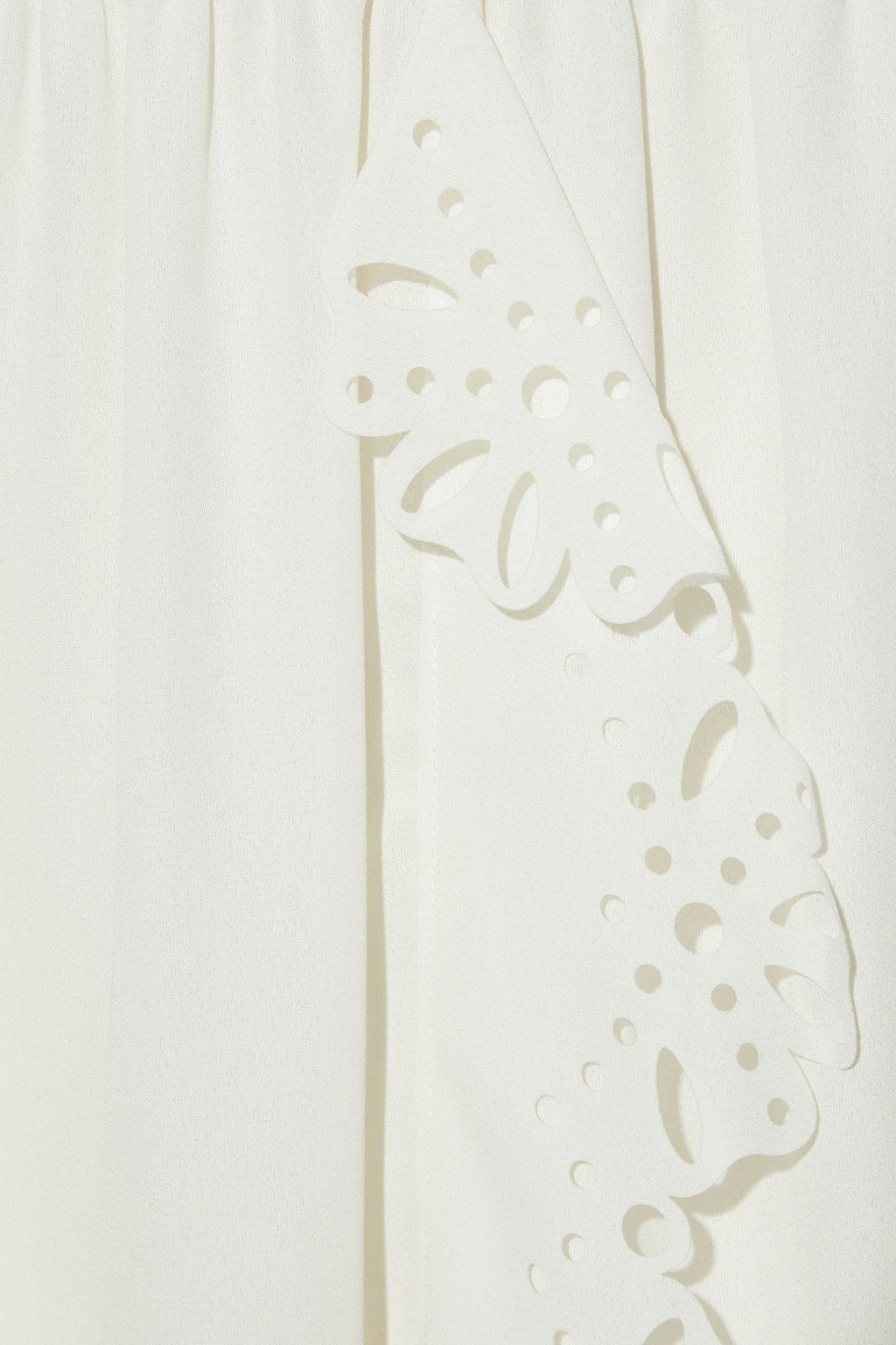 SEE BY CHLOÉ Ruffled laser-cut crepe de chine skirt