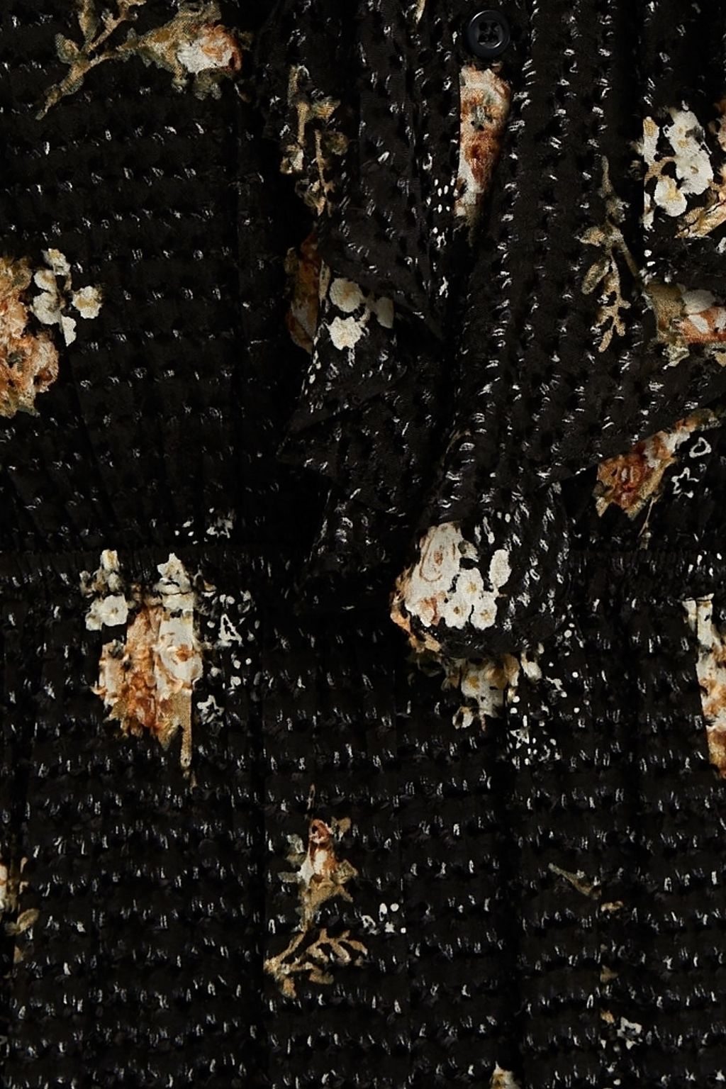 MAJE Midikleid aus Crêpe mit floralem Print, Fil Coupé und Rüschen