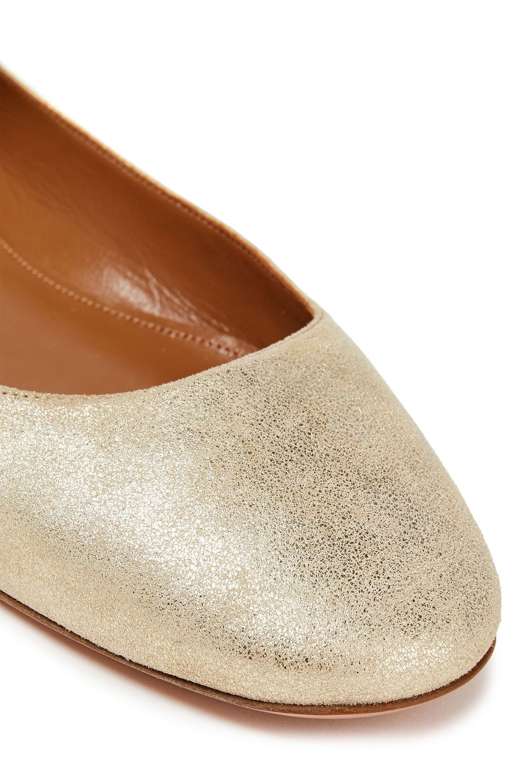 AQUAZZURA Heart Breaker cutout metallic suede ballet flats