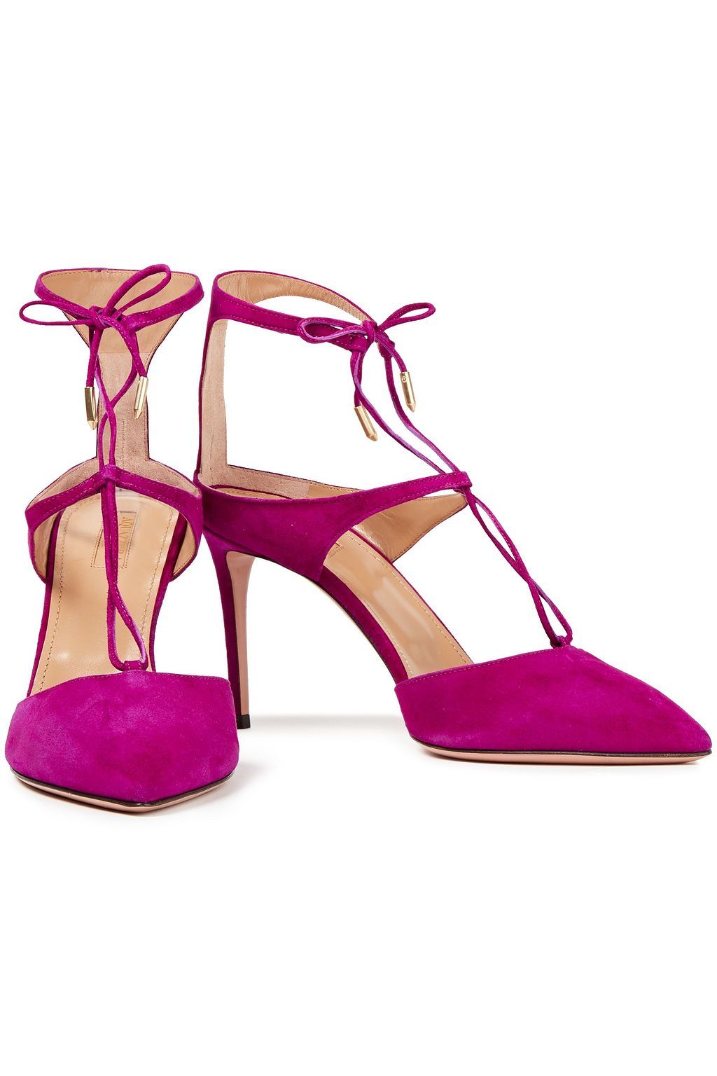AQUAZZURA Manhattan 85 Pumps aus Veloursleder