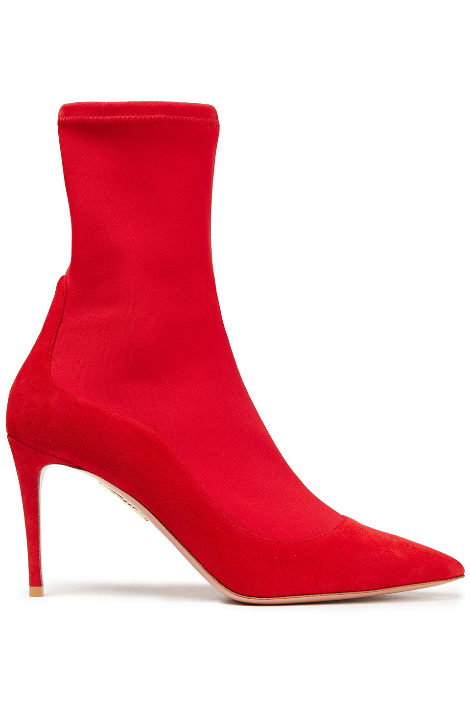 Aquazzura Woman Zen 85 Suede And Scuba Sock Boots Red Size 35.5
