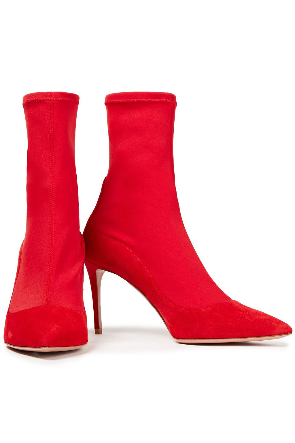 AQUAZZURA Zen 85 suede and scuba sock boots