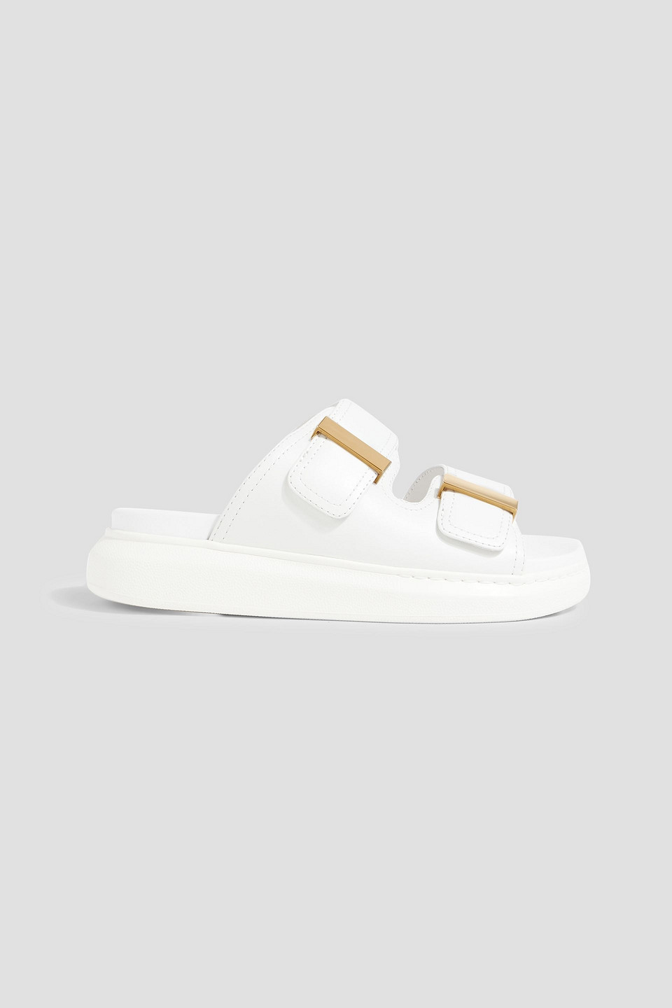 Alexander Mcqueen Leather Exaggerated-sole Sandals In White