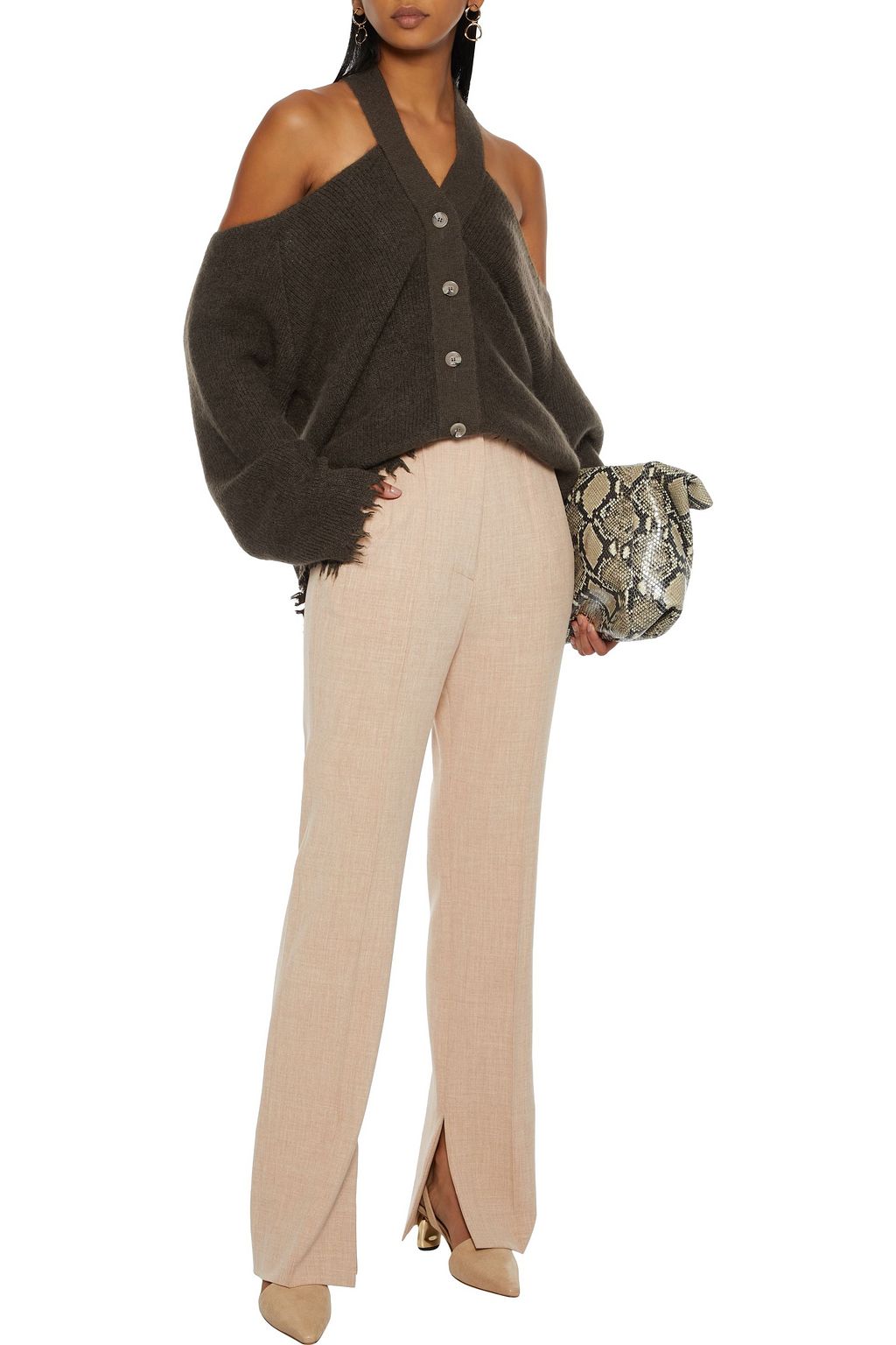 NANUSHKA Vera mélange grain de poudre straight-leg pants
