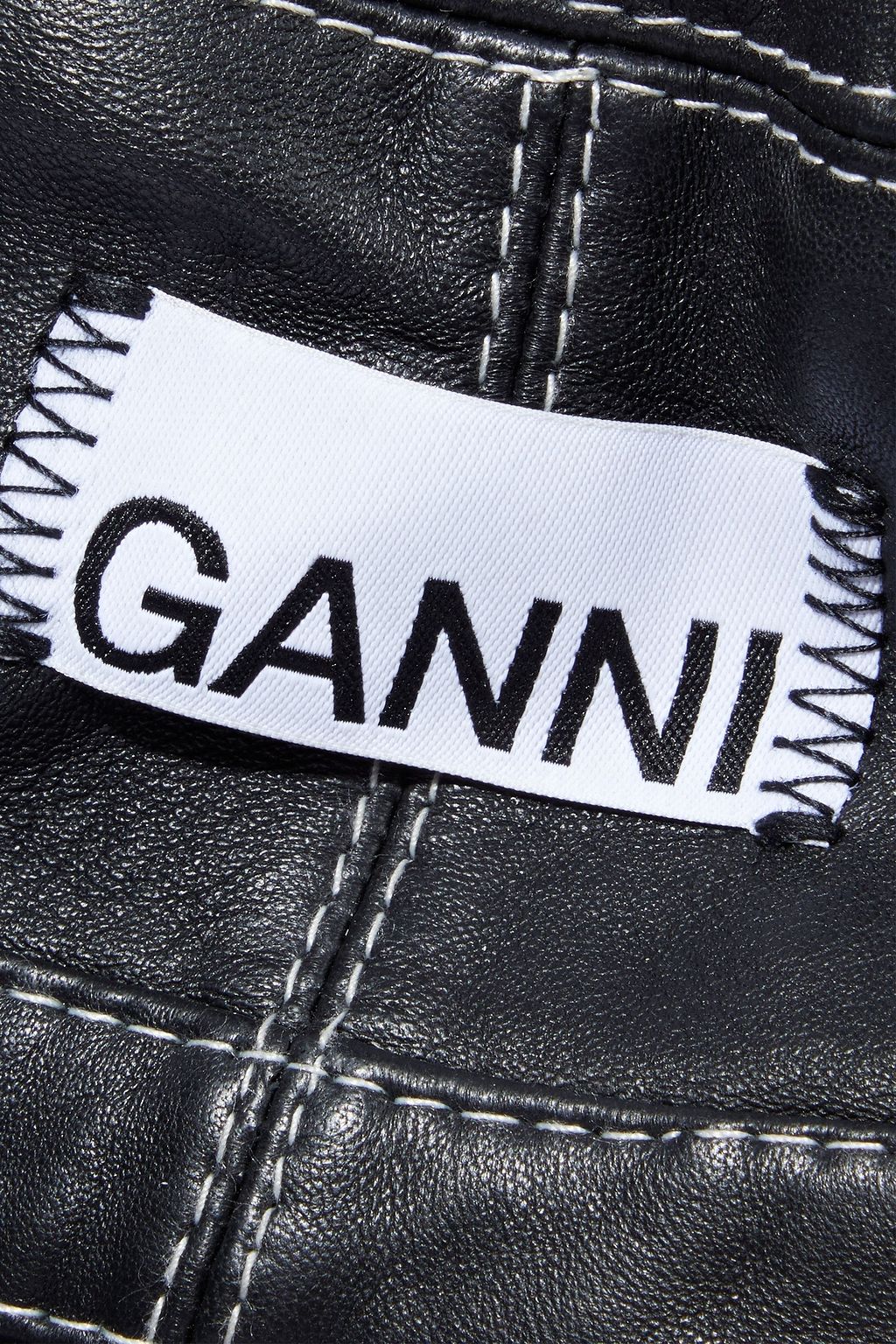 GANNI Topstitched leather sunhat