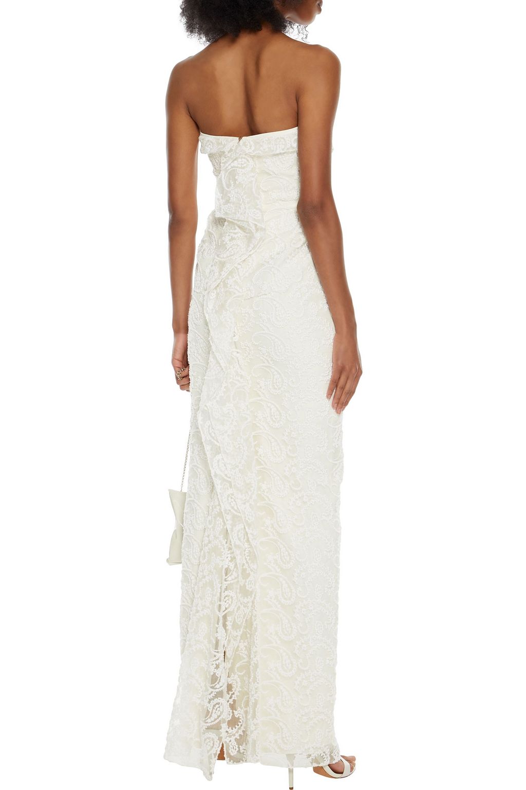 ROLAND MOURET Henderson strapless embroidered cotton-blend organza gown
