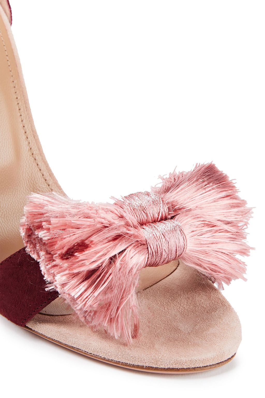 AQUAZZURA Lotus Blossom 105 tasseled two-tone suede sandals