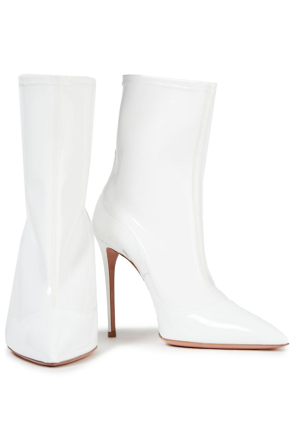 white vinyl booties