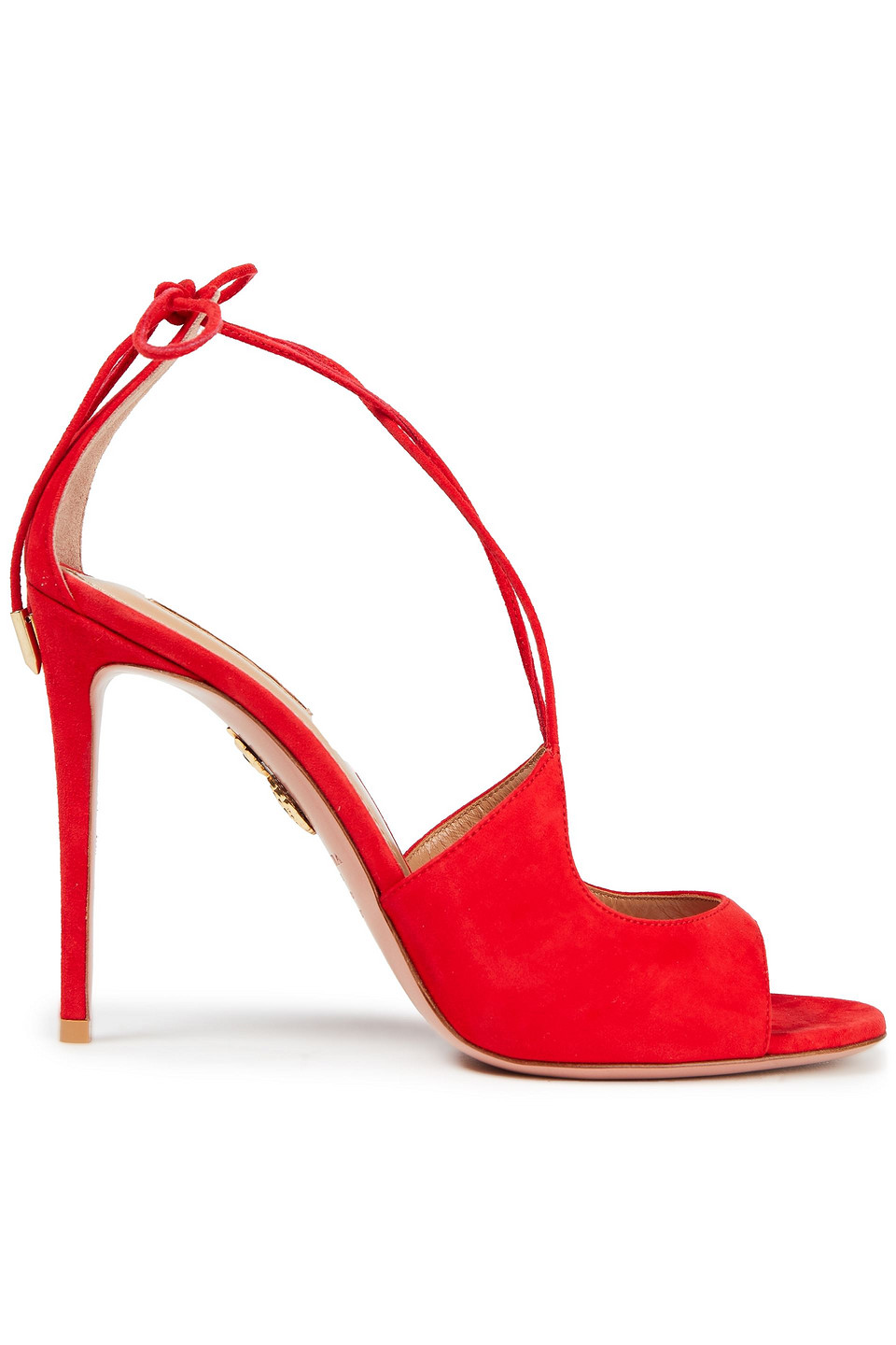 Aquazzura Woman Sofia 105 Suede Sandals Tomato Red Size 40