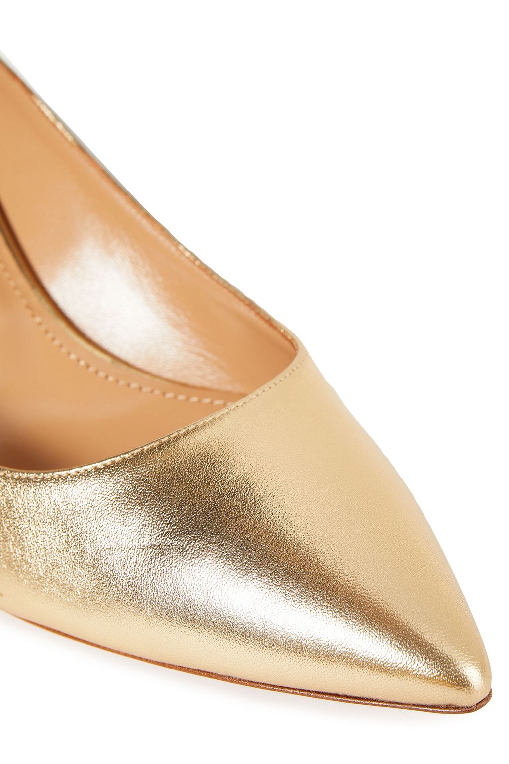 AQUAZZURA Kisha 45 metallic leather pumps