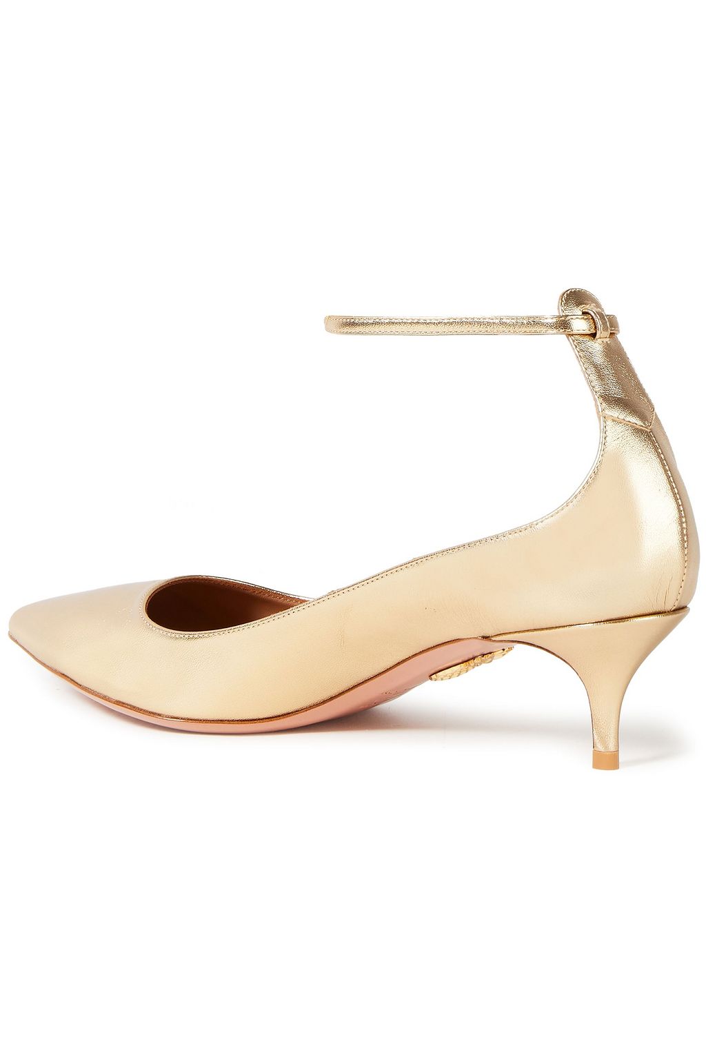 AQUAZZURA Kisha 45 metallic leather pumps