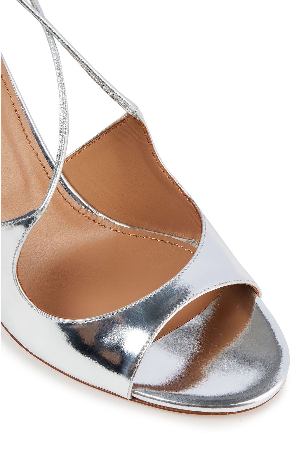 AQUAZZURA Sofia 85 mirrored-leather sandals