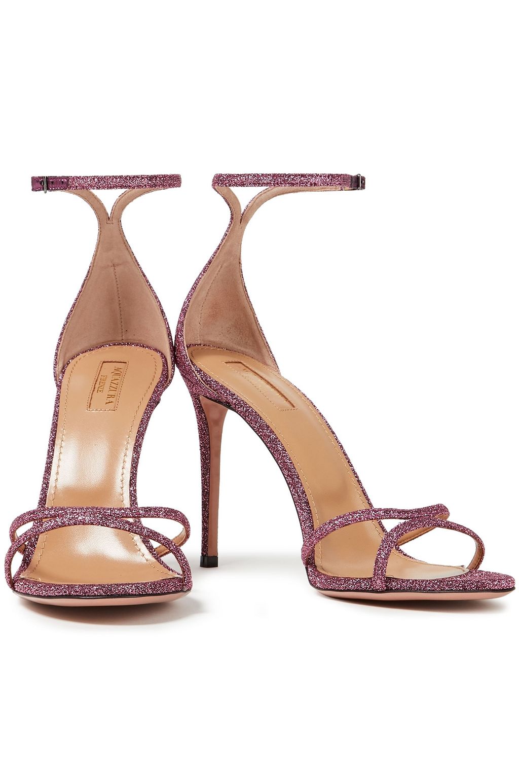 AQUAZZURA Purist 105 Lurex sandals
