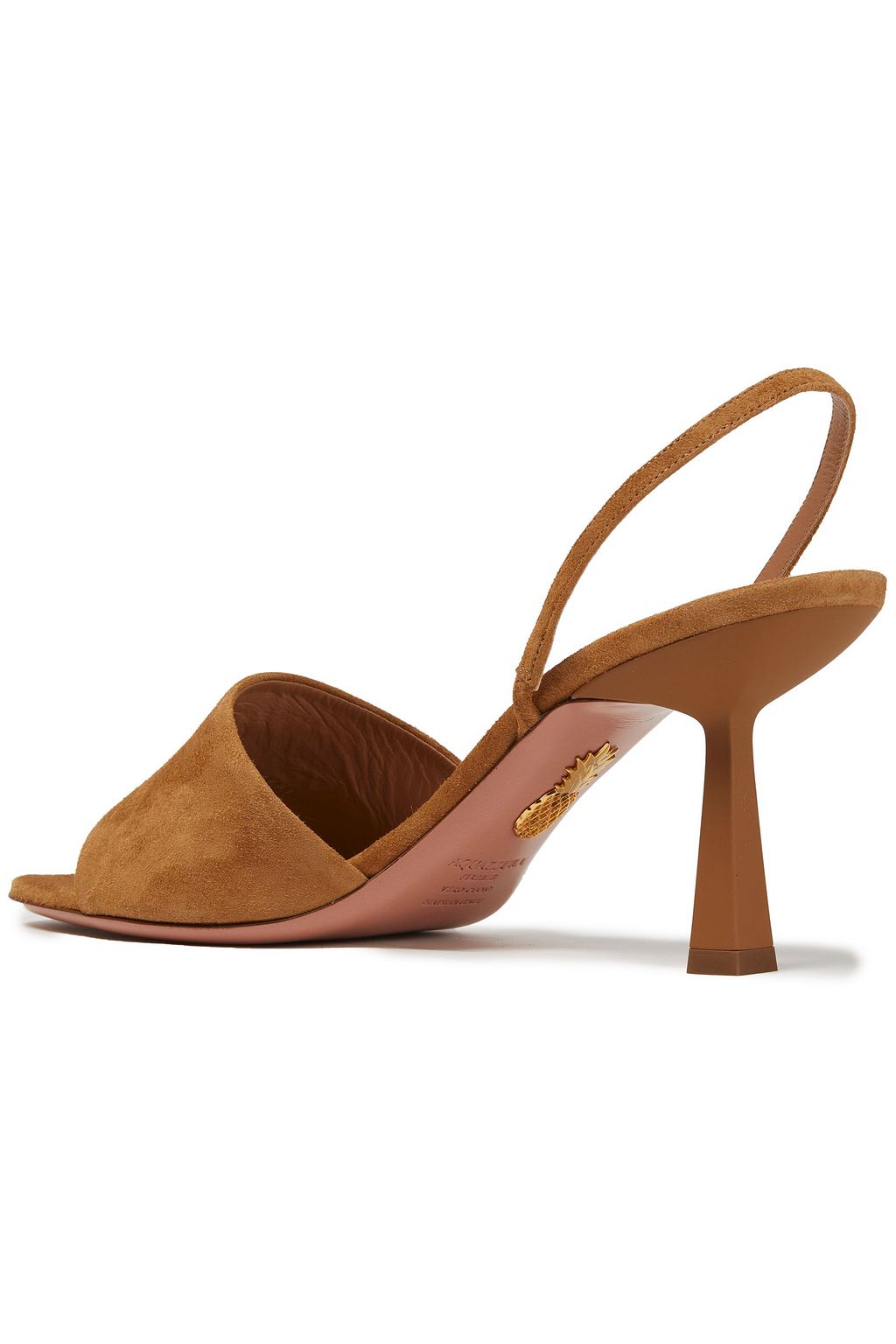 AQUAZZURA Leigh 75 suede slingback sandals