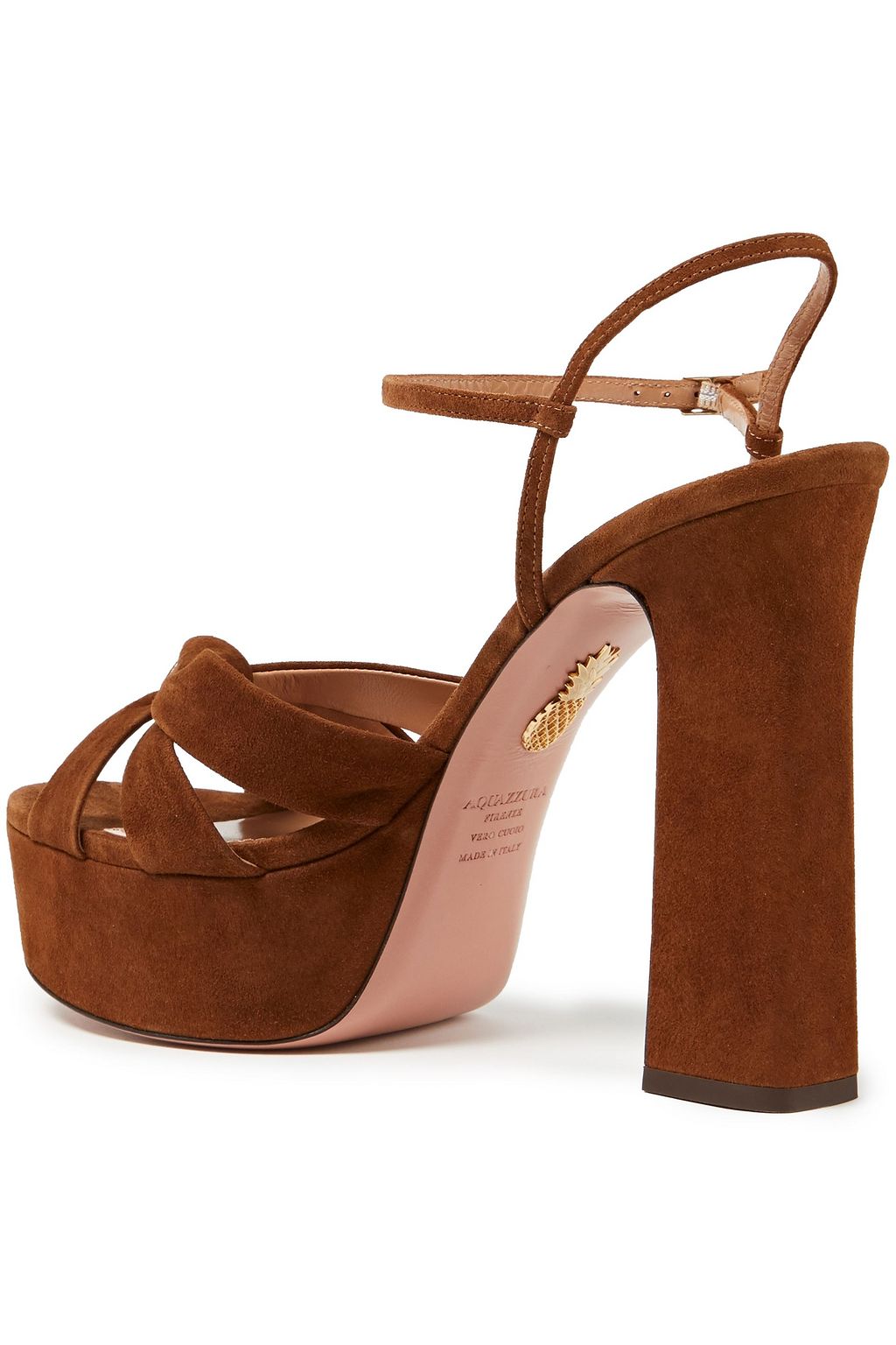 AQUAZZURA Baba knotted suede platform sandals
