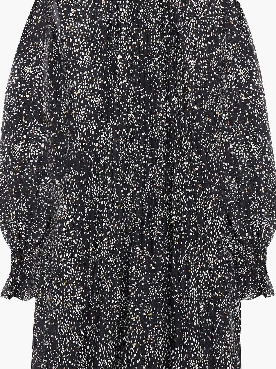 gathered printed fil coupé silk-blend mini dress