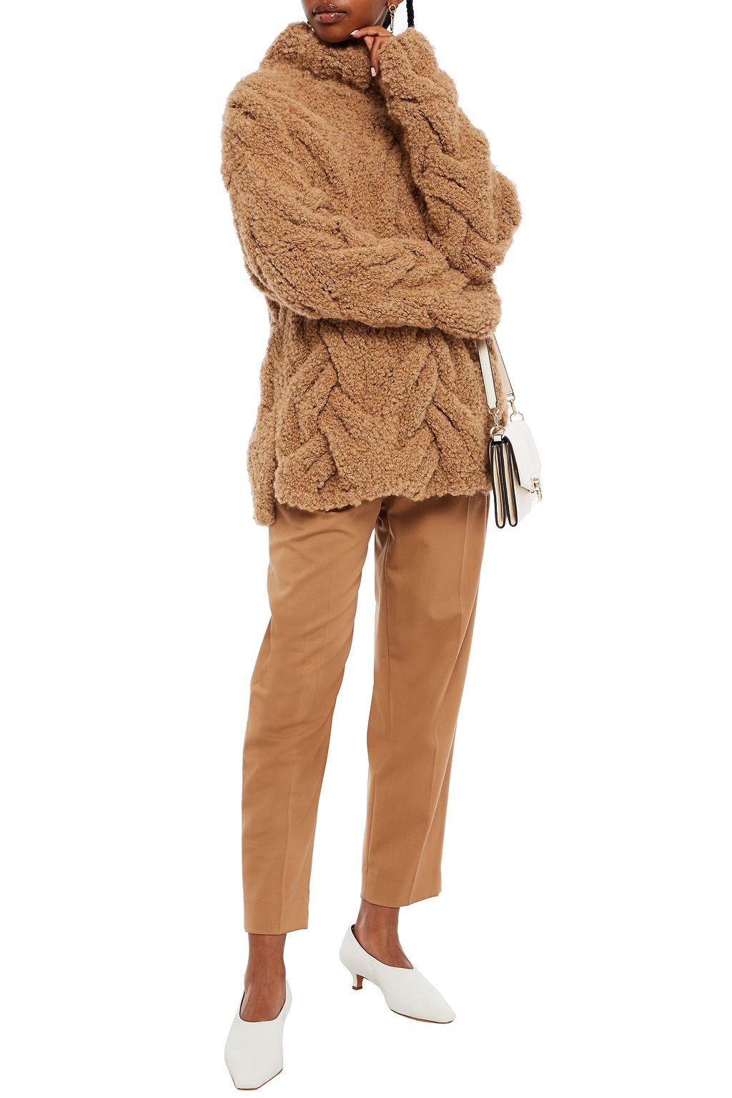 GENTRYPORTOFINO Cable-knit wool-blend turtleneck sweater