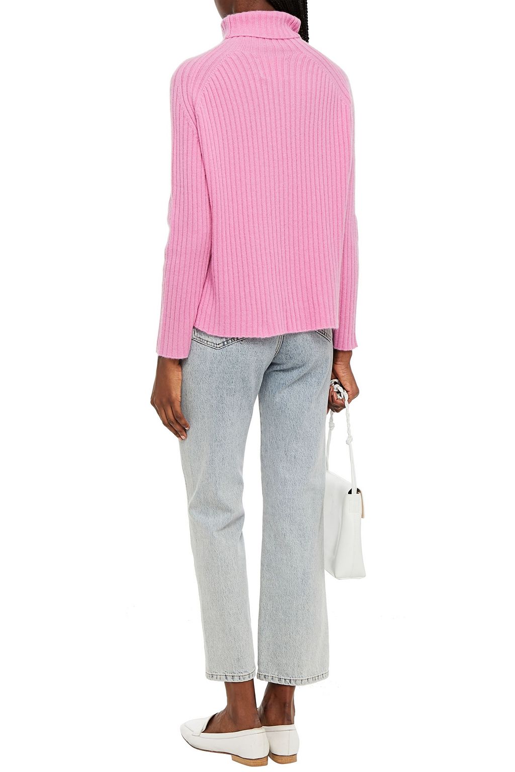 MAJE Ribbed cashmere turtleneck sweater