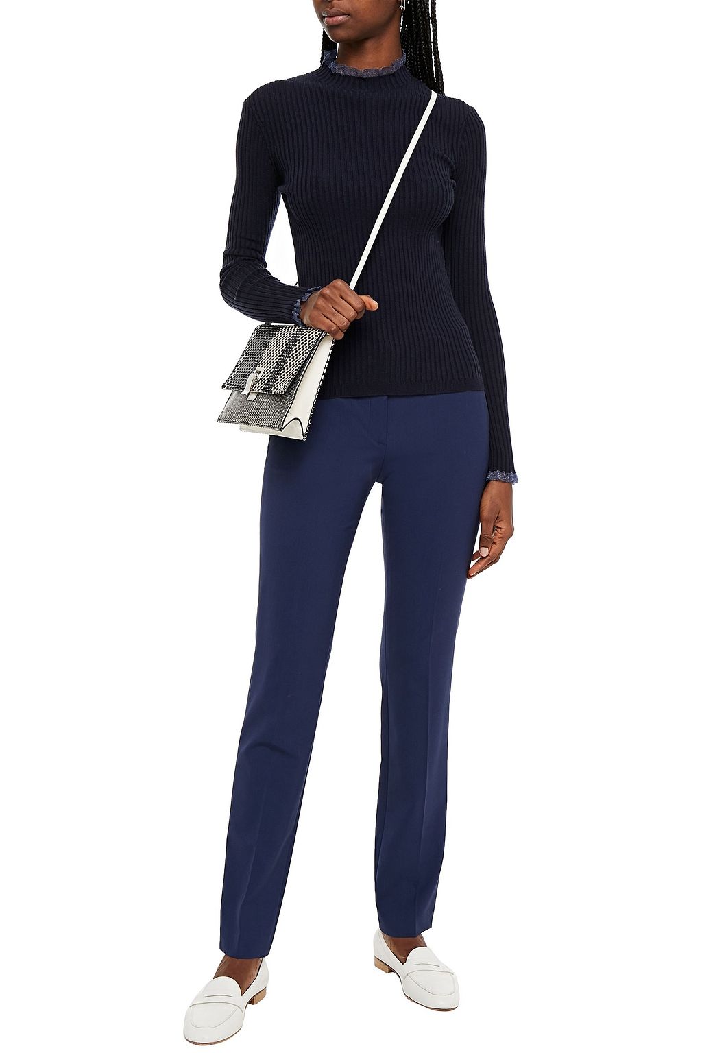 MAJE Ribbed-knit turtleneck sweater